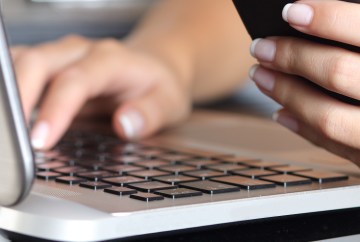 Woman using laptop computer